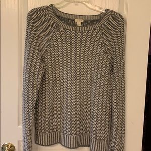 JCREW grey and white pattern sweater